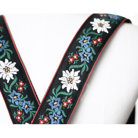 BRETELLE IN PELLE UOMO RICAMATE TIROLESI