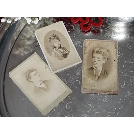TRE FOTOGRAFIE ANTICHE CARTONCINO  RITRATTO WIEN WENEZIA  GORIZIA