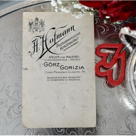 FOTOGRAFIA ANTICA CARTONCINO  RITRATTO BAMBINA Holmann GORIZIA