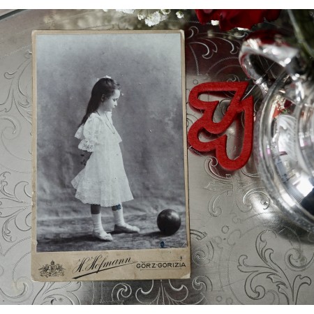 FOTOGRAFIA ANTICA CARTONCINO  RITRATTO BAMBINA Holmann GORIZIA