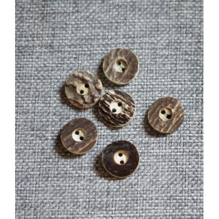 SET 6  BOTTONI STILE TIROLESE 2 cm  in OSSO