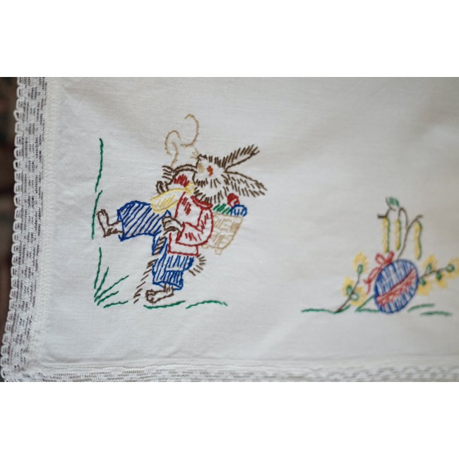 TOVAGLIETTA PASQUALE RICAMATA A MANO 64x56 cm