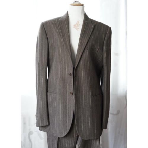 COMPLETO IN LANA MARRONE  tg. 50/52 it. GAZZARINI UOMO