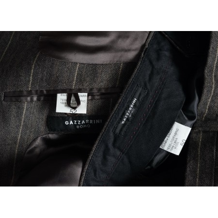 COMPLETO IN LANA MARRONE  tg. 50/52 it. GAZZARINI UOMO