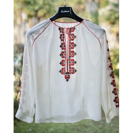 CAMICIA  VINTAGE STILE UNGHERESE  RICAMATA A MANO