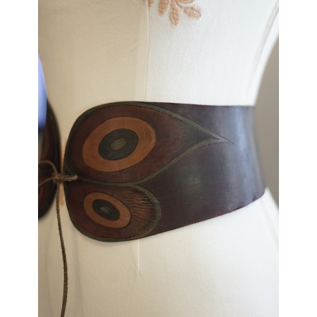 CINTURA IN PELLE tg.70/72 cm "Farfalla"
