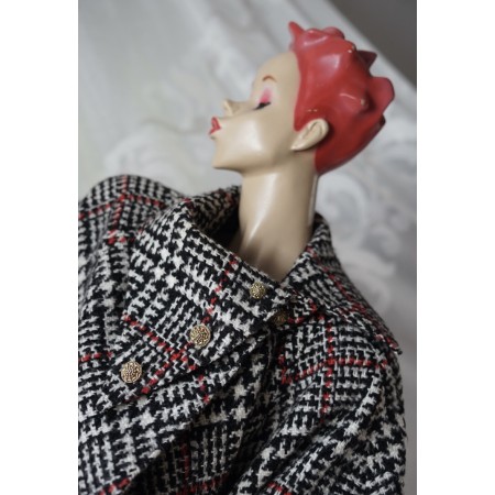 CAPPOTTO AMPIO LANA  tg. XXL LOU ALDA IN TESSUTO A MANO