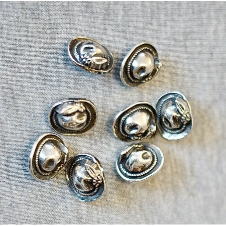 SET 8  BOTTONI STILE TIROLESE 2x1,6cm  "Cappello"