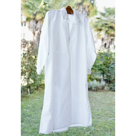 ANTICA  CAMICIA DA NOTTE RICAMATA A MANO
