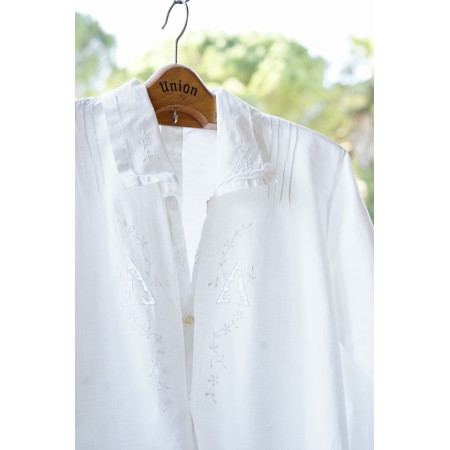 ANTICA  CAMICIA DA NOTTE RICAMATA A MANO