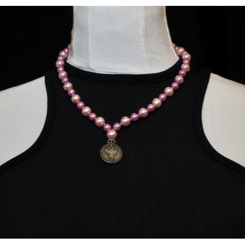 COLLANA STILE TIROLESE  48/49 cm ca. Rosa