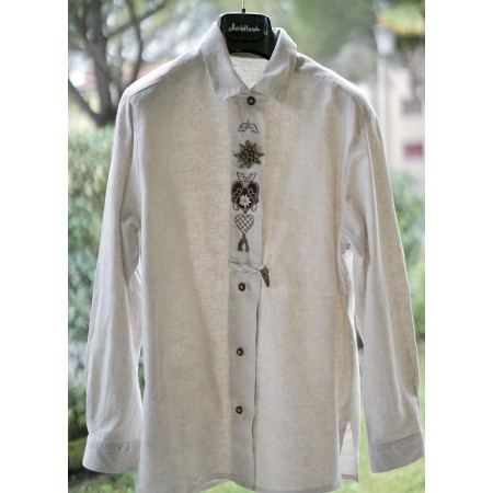 CAMICIA STILE TIROLESE  TG. 46 it. Rose Blusen donna