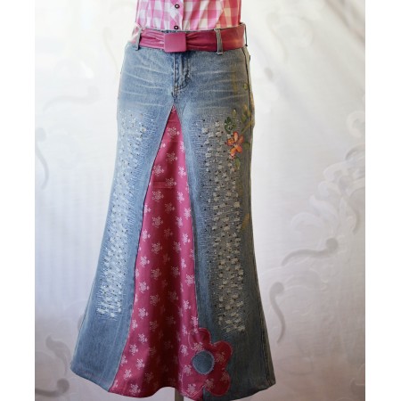 GONNA LUNGA Jeans  tg S/M Kiss Miss