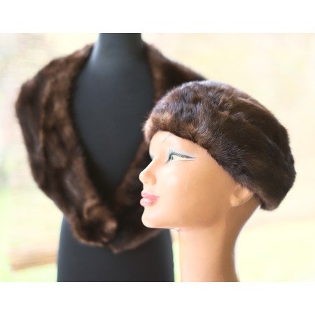 COLLO E CAPPELLO DI PELICCIA VERA