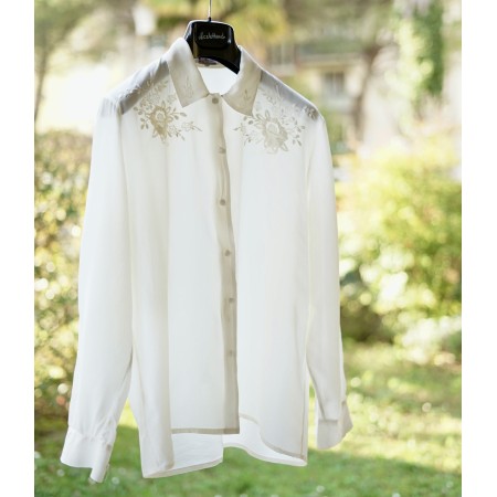 CAMICIA IN SETA RICAMATA A MANO tg.XL