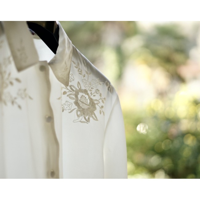 CAMICIA IN SETA RICAMATA A MANO tg.XL