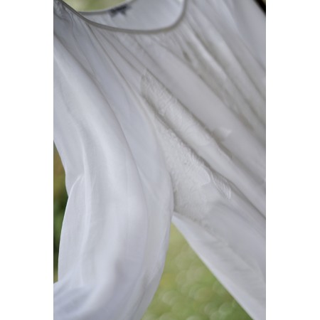 CAMICETTA BIANCA  FLOREALE   tg.XL  SETA 26%