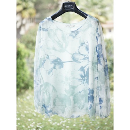 CAMICETTA BIANCA  FLOREALE   tg.M/L
