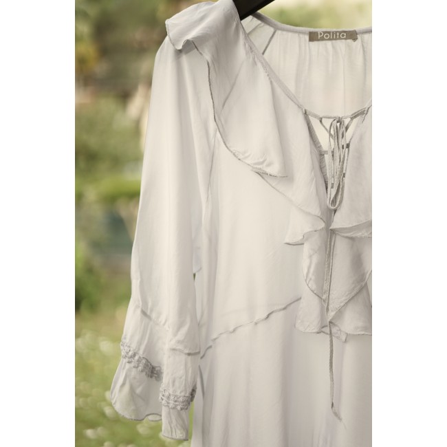 CAMICETTA BEIGE TRASPARENTE  tg.L  SETA 30%