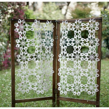 COPPIA TENDINE VINTAGE UNCINETTO 78x45cm