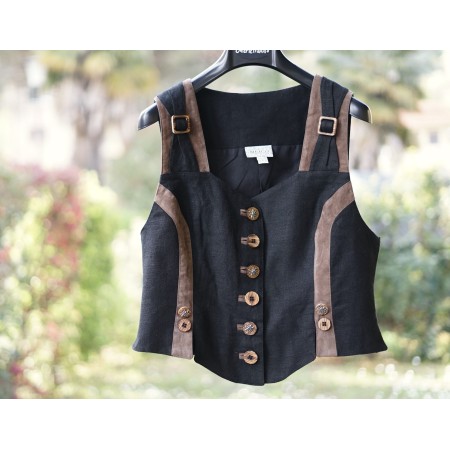 GILET CORPETTO  NERO /VERDE TIROLESE Tg 42/44 it.