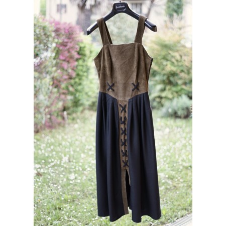 ABITO STILE TIROLESE tg. 42/44 it.  pelle lino Distler