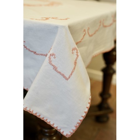 ANTICA TOVAGLIA  RICAMATA A MANO 150x140 cm