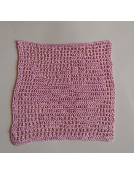  CENTRINO BOMBONIERA REALIZZATO A MANO AD UNCINETTO 16x16cm