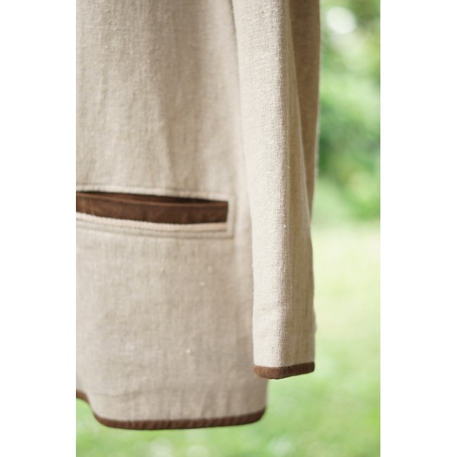 GIACCA IN LINO/ PELLE tg. 52/54 it. STILE...