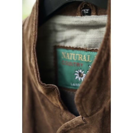 GIACCA IN LINO/ PELLE tg. 52/54 it. STILE TIROLESE Natural Life