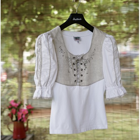 CAMICIA DONNA STILE TIROLESE  TG. 36/38 it. circa