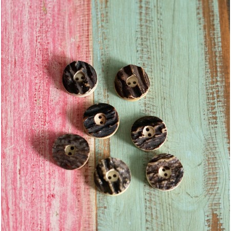 SET 7  BOTTONI STILE TIROLESE 2,5 cm  in OSSO