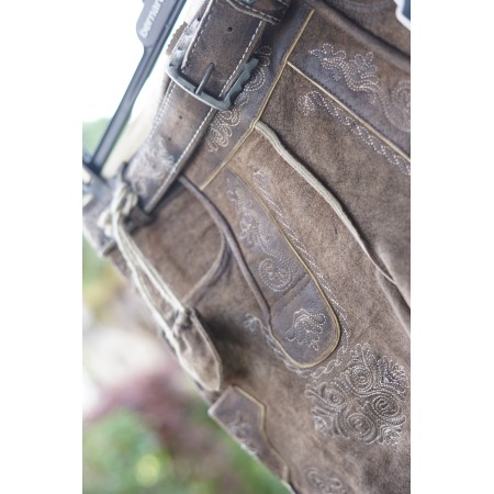 PANTALONCINI NUOVI tg.44/46 it.  PELLE  TIROLESE BAVARESE LEDERHOSEN UOMO