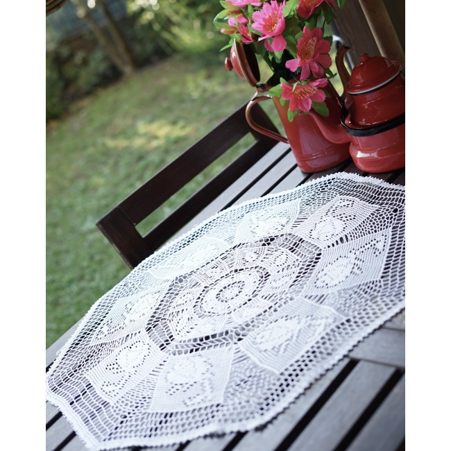 TOVAGLIETTA UNCINETTO  diam. 65 cm ca. "Rose"