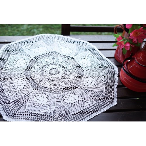 TOVAGLIETTA UNCINETTO  diam. 65 cm ca. "Rose"