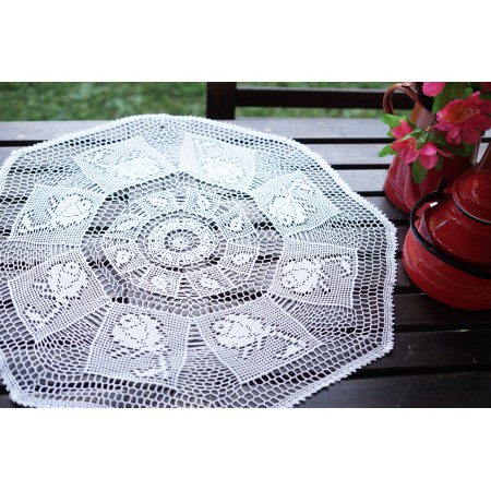 TOVAGLIETTA UNCINETTO  diam. 65 cm ca. "Rose"