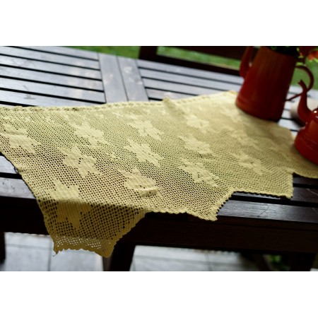 TENDINA GIALLA REALIZZATA AD UNCINETTO 70x45cm