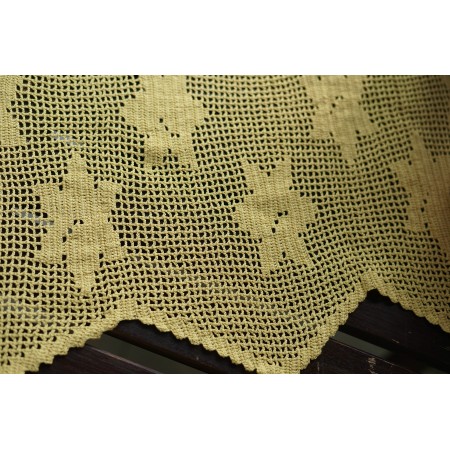 TENDINA GIALLA REALIZZATA AD UNCINETTO 70x45cm