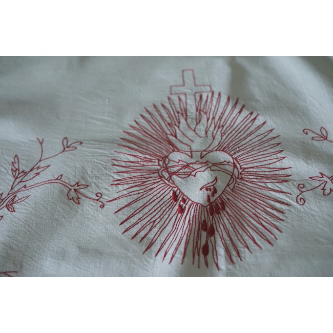 ANTICA TOVAGLIA DA ALTARE / TENDINA RICAMATA A...