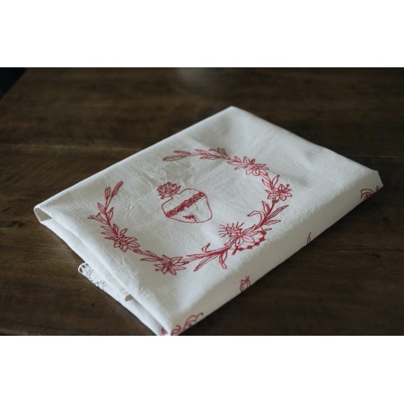 ANTICA TOVAGLIA DA ALTARE / TENDINA RICAMATA A MANIO 102x76cm