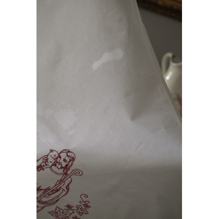 ANTICA TOVAGLIA DA ALTARE / TENDINA RICAMATA A MANIO 102x76cm