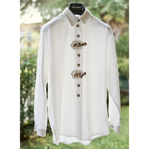 CAMICIA DONNA STILE TIROLESE  TG. 48 it. circa "Autunno"