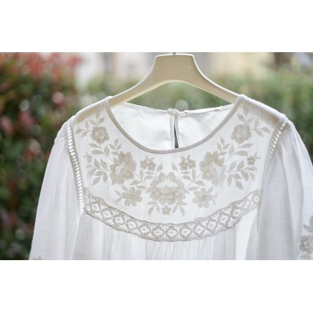 CAMICIA  STILE TIROLESE RICAMATA TG. S it. ZARA