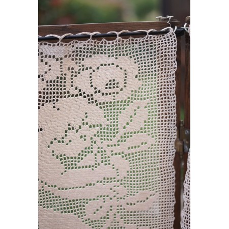 COPPIA TENDINE REALIZZATE A MANO AD UNCINETTO 58x45 cm