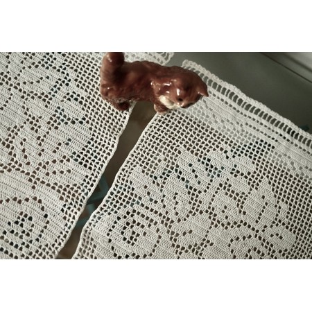 COPPIA TENDINE REALIZZATE A MANO AD UNCINETTO 60x30 cm