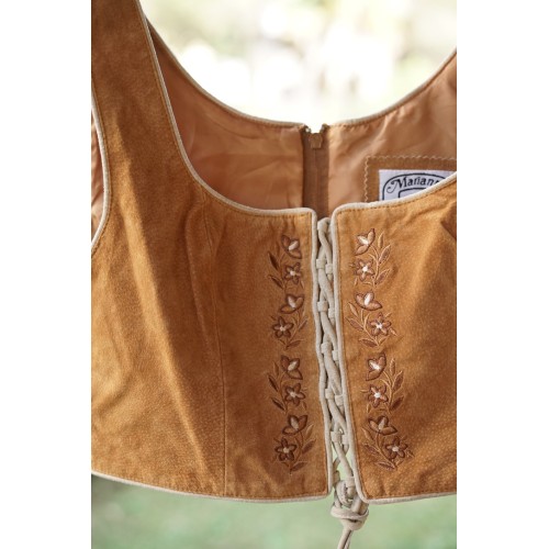 GILET CORPETTO PELLE TIROLESE Tg 46 it. 2