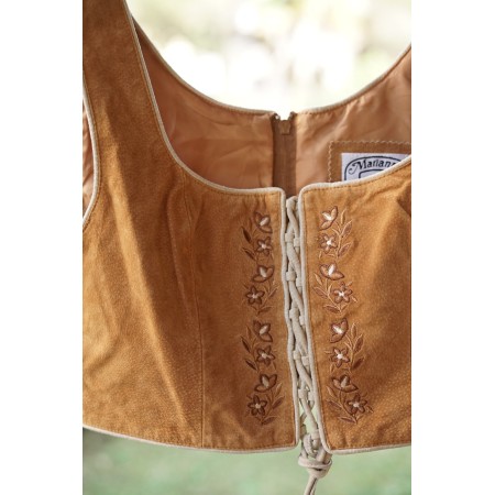 GILET CORPETTO PELLE TIROLESE Tg 46 it.