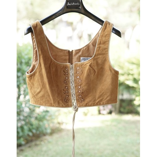 GILET CORPETTO PELLE TIROLESE Tg 46 it.