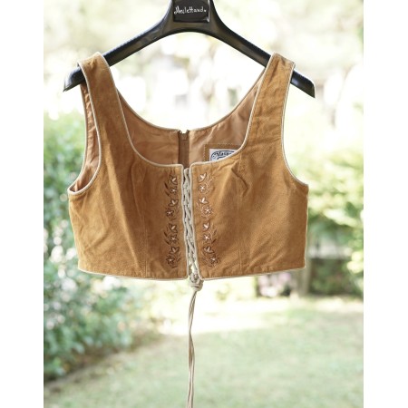 GILET CORPETTO PELLE TIROLESE Tg 46 it.