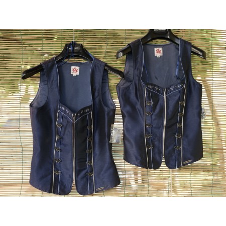 GILET CORPETTO BLU TIROLESE Tg 40 italiana